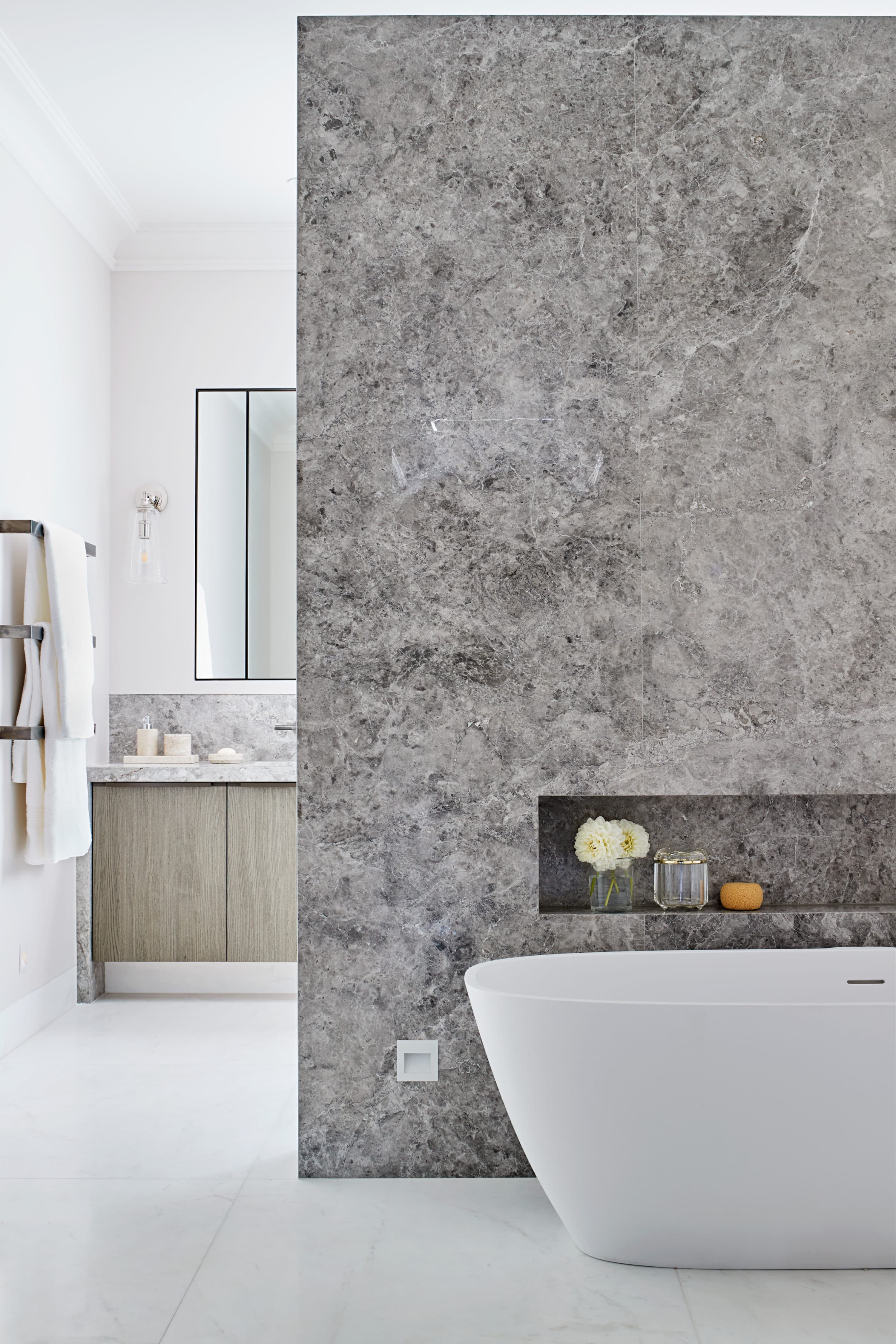 Family House, Melbourne, Australia, Helen Green Design, bathroom interiors, luxury interior design, luxury bathroom, Luxury Living, Interior Architecture, Marble, Bathroom, Sanitaryware, Sanitary, Bath, luxury bathroom design, grey marble bathroom, grey marble, marble bathroom