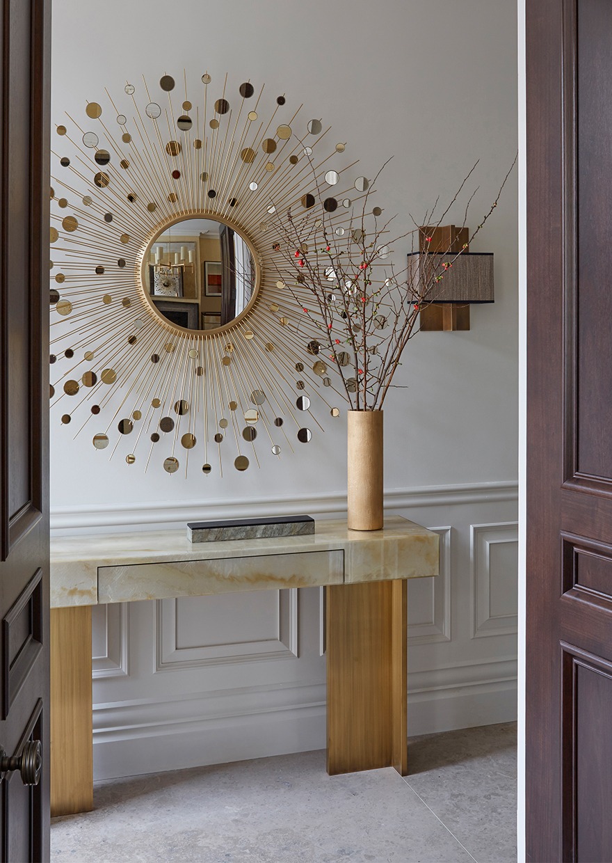 Ornate mirror in hallway